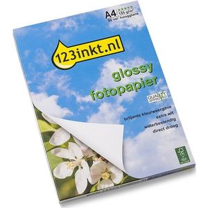 123inkt Glossy hoogglans fotopapier 135 grams A4 (50 vel) FSC®