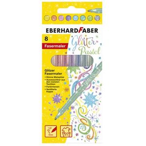 Eberhard Faber Glitter viltstiften pastel (8 stuks)