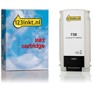 123inkt - Huismerk - Inktcartridge - Zwart - Vervangt HP 738 (498N4A) - Inhoud 130ml