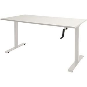 Schaffenburg Dextro Slinger zit-sta bureau wit frame krijtwit blad 180 x 80 cm