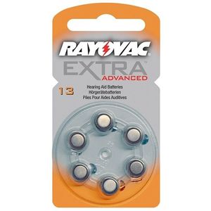 Rayovac extra advanced 13 gehoorapparaat batterij 6 stuks (oranje)