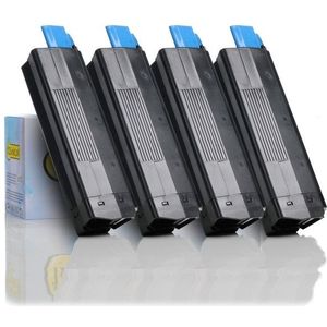 Toner OKI aanbieding: 42804540, 39, 38, 37 zwart + 3 kleuren (123inkt huismerk)