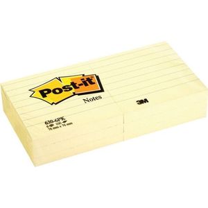 3M Post-it notes gelijnd geel 76 x 76 mm (6 pack)