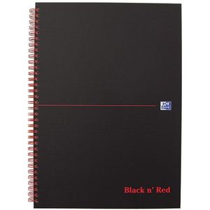 Oxford Black n' Red spiraalblok karton A4 gelinieerd 90 grams 70 vel