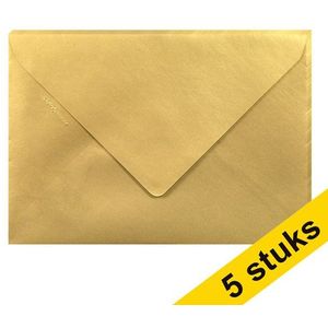 Clairefontaine gekleurde enveloppen goud C5 120 grams (5 stuks)