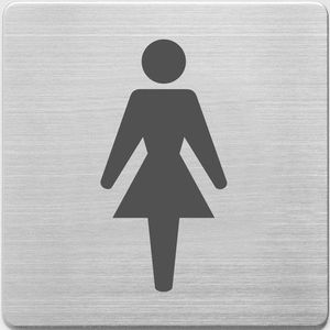 Alco bordje dames toilet RVS (9 x 9 cm)