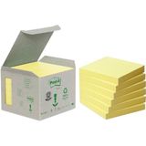 3M Post-it gerecyclede notes mini toren geel 76 x 76 mm (6 pack)