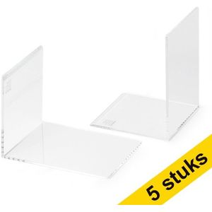 Aanbieding: 5x Maul acryl boekensteunen transparant 10 x 10 x 13 cm (2 stuks)