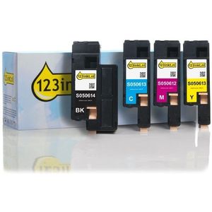 Toner Epson aanbieding: S050627, 28, 29, 30 zwart + 3 kleuren (123inkt huismerk)