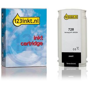 123inkt huismerk vervangt HP 728 (3WX25A) inktcartridge mat zwart hoge capaciteit