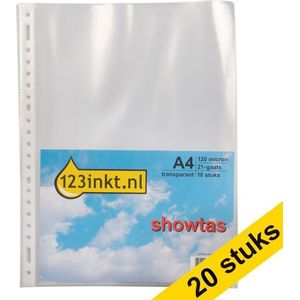 Aanbieding: 20x 123inkt showtas transparant A4 21-gaats 120 micron (10 stuks)