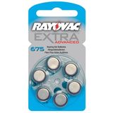 Rayovac extra advanced 675 gehoorapparaat batterij 6 stuks (blauw)