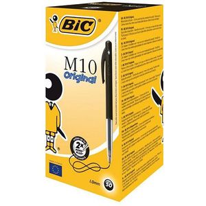 BIC M10 Clic balpen medium zwart (50 stuks)