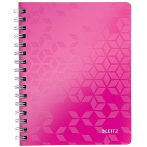 Leitz 4641 WOW collegeblok A5 geruit 80 grams 80 vel roze metallic