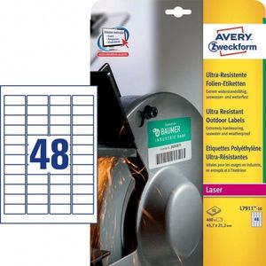 Avery Zweckform L7911-10 ultra-resistente etiketten 45,7 x 21,2 mm (480 etiketten)