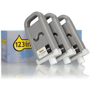 Canon PFI-703MBK 3-pack mat zwart hoge capaciteit Inktcartridge (123inkt huismerk)