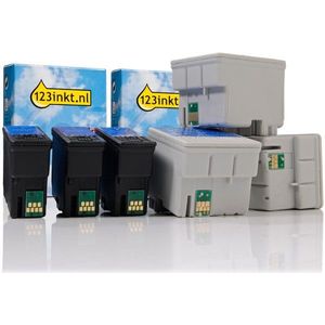 Epson aanbieding: 3 x T066 zwart + 3 x T067 kleur Inktcartridge (123inkt huismerk)