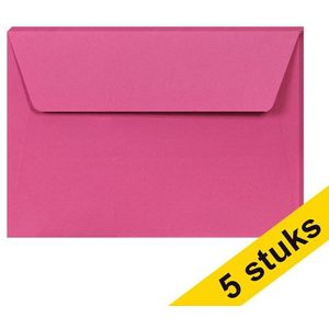 Clairefontaine gekleurde enveloppen intens roze C6 120 grams (5 stuks)