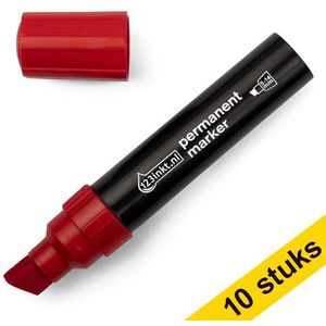 Aanbieding: 10x 123inkt permanent marker rood (5 - 14 mm beitel)