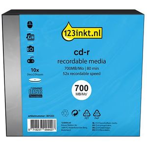 123inkt - CD-R 80 Min - 10 Stuks - Slimline Doosjes