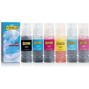 Epson aanbieding: 107-serie zwart + 5 kleuren Inktcartridge (123inkt huismerk)
