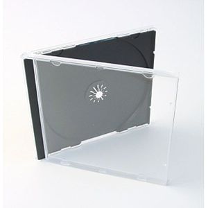 Cd-doosjes transparant met zwarte tray (100 stuks)
