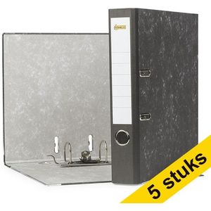 Aanbieding: 5x 123inkt ordner A4 karton zwart gewolkt 50 mm