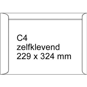 123inkt akte envelop wit 229 x 324 mm - C4 zelfklevend (250 stuks)