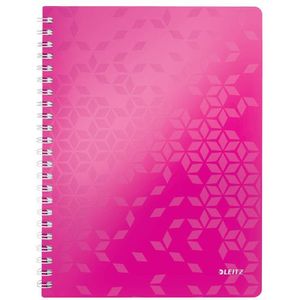 Leitz 4638 WOW collegeblok A4 geruit 80 grams 80 vel roze metallic (4-gaats)