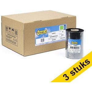 123inkt huismerk vervangt Aanbieding: 3x Zebra 2300 wax ribbon (02300BK11045) 110 mm x 450 m (12 ribbons)