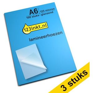 Aanbieding: 3x 123inkt document lamineerhoes A6 glanzend 2x125 micron (100 stuks)