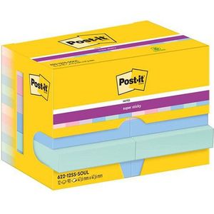 3M Post-it super sticky notes Soulful 47,6 x 47,6 mm (12 stuks)