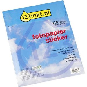 Aanbieding fotopapier sticker glossy A4 wit: 5 sets + 1 GRATIS (totaal 60 stickers)