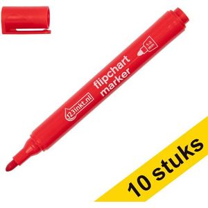 Aanbieding: 10x 123inkt flipchart marker rood (1 - 3 mm rond)