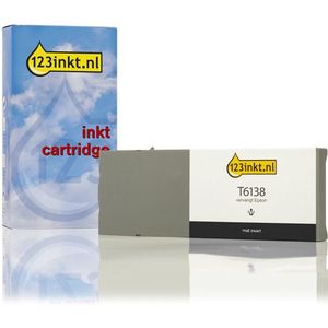 Epson T6138 inktcartridge mat zwart standaard capaciteit (123inkt huismerk)