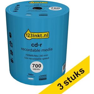 Aanbieding: 3x 123inkt cd-r 80 min. 100 stuks op spindel