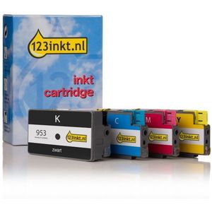 Inktcartridge 123inkt huismerk vervangt HP 953 (6ZC69AE) multipack zwart/cyaan/magenta/geel