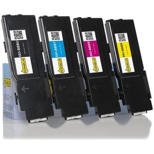 Toner Dell 2660dn/2665dnf aanbieding: 593-BBBU, BBBT, BBBS, BBBR zwart + 3 kleuren (123inkt huismerk)