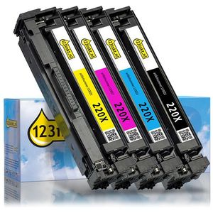 Toner Aanbieding: 123inkt huismerk set voor HP 220X: HP W2200X, W2201X, W2202X, W2203X zwart + 3 kleuren