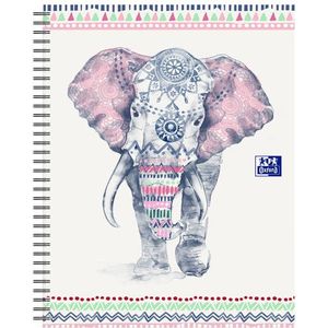 Oxford Boho Chic olifant collegeblok A4+ gelinieerd 60 vel (4-gaats)