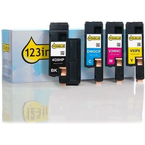 Toner Dell C1660w aanbieding: 593-11130, 28, 29, 31 hoge cap. zwart + 3 kleuren (123inkt huismerk)