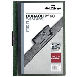 Durable Duraclip klemmap donkergroen A4 voor 60 pagina's