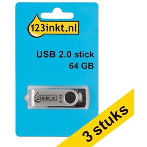 Aanbieding: 3x 123inkt USB 2.0-stick 64GB