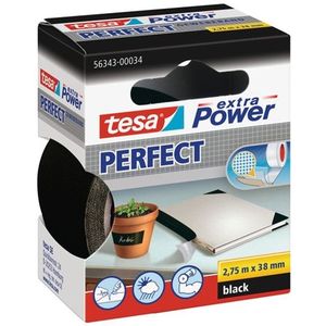 Tesa Extra Power Perfect textieltape zwart 38 mm x 2,75 m
