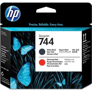 HP 744 (F9J88A) printkop mat zwart en chromatic red (origineel)