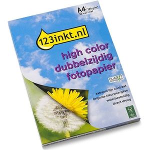 123inkt Dubbelzijdig High Color mat fotopapier 180 grams A4 (50 vel) FSC®