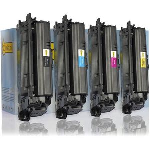 Toner Aanbieding: 123inkt huismerk set voor HP 653X / 653A: HP CF320X, CF321A, CF322A, CF323A zwart + 3 kleuren