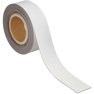 Maul magnetische etiketband uitwisbaar wit 5 cm x 10 m