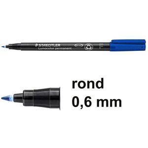 Staedtler Lumocolor 318 permanent marker blauw (0,6 mm rond)