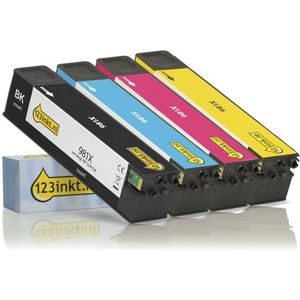 123inkt huismerk vervangt HP 981X multipack zwart/cyaan/magenta/geel
